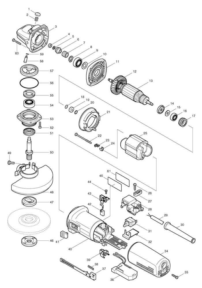 Náhradné diely Makita 9562CR – Obrázok 2