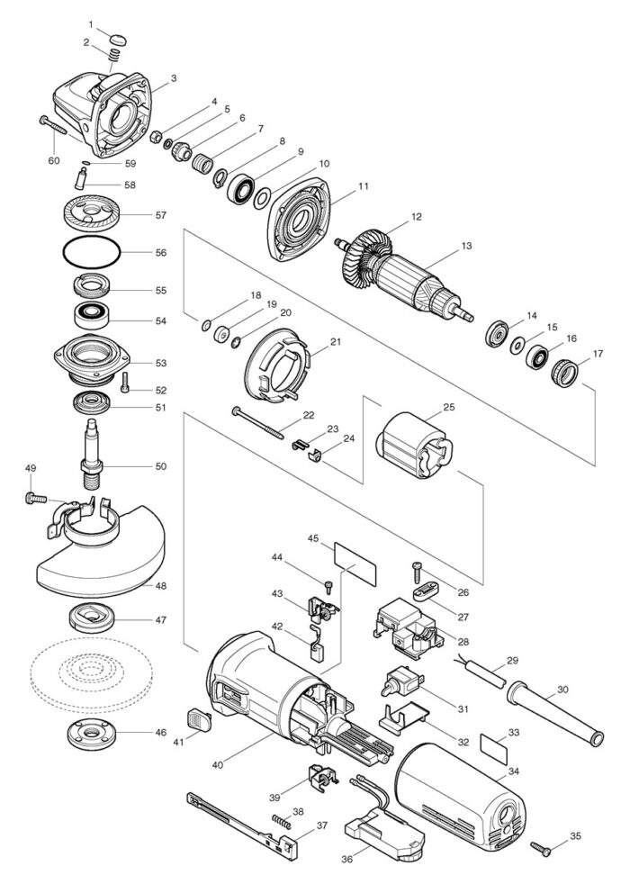 Náhradné diely Makita 9562CVH – Obrázok 2