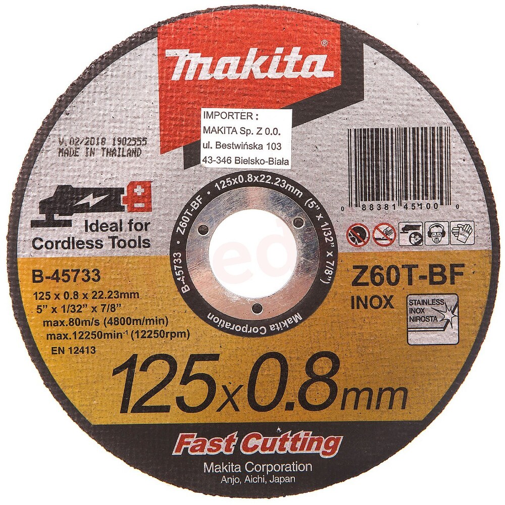 B-45733 Tenký kotúč 125×0.8×22 1ks nehrdzavejúca oceľ Makita B-45733 Tenký kotúč 125x0.8x22 1ks nehrdzavejúca oceľ Makita – Obrázok 1