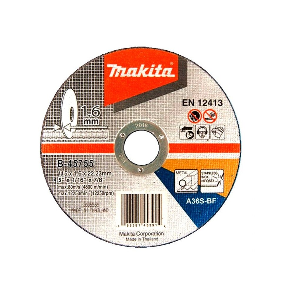 B-45755 Kotúč 115×1.6×22.23 1ks železo a nerez Makita B-45755 Kotúč 115x1.6x22.23 1ks železo a nerez Makita – Obrázok 1