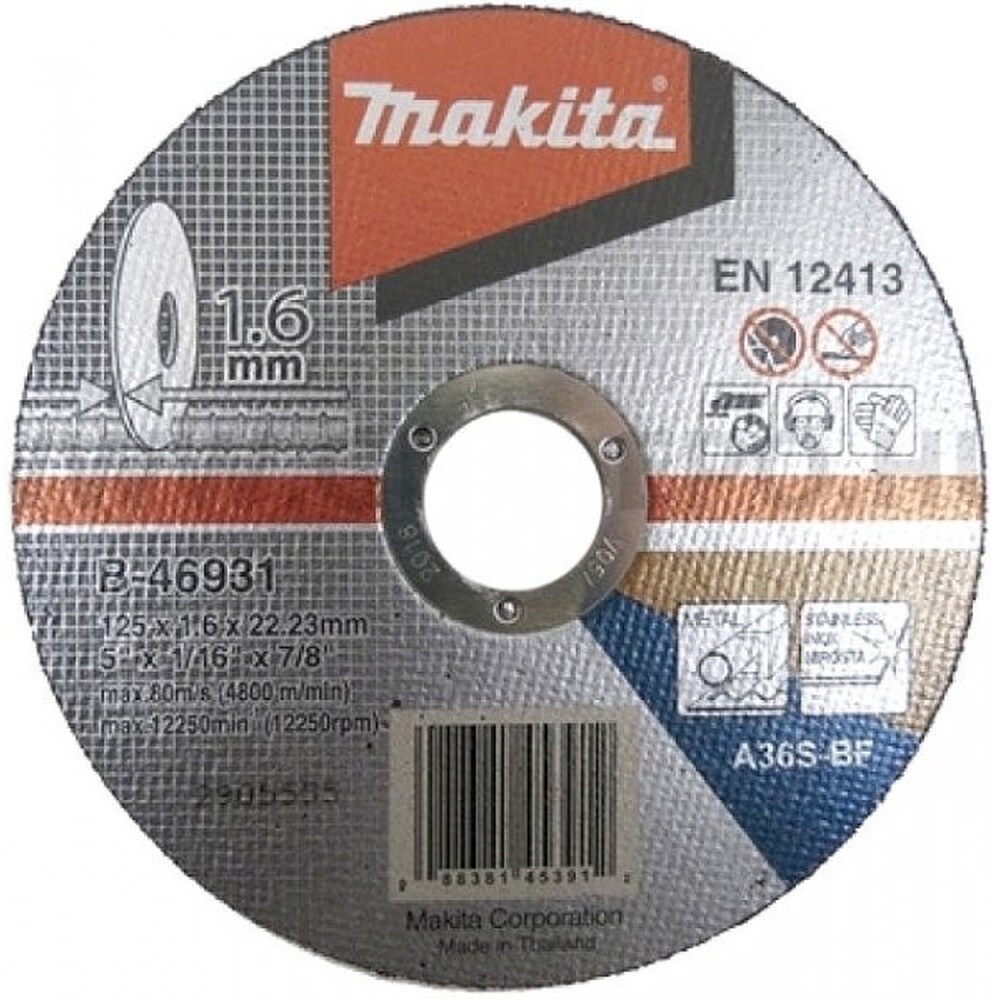 B-46931 Kotúč 125×1.6×22.23 1ks železo a nerez Makita B-46931 Kotúč 125x1.6x22.23 1ks železo a nerez Makita – Obrázok 1