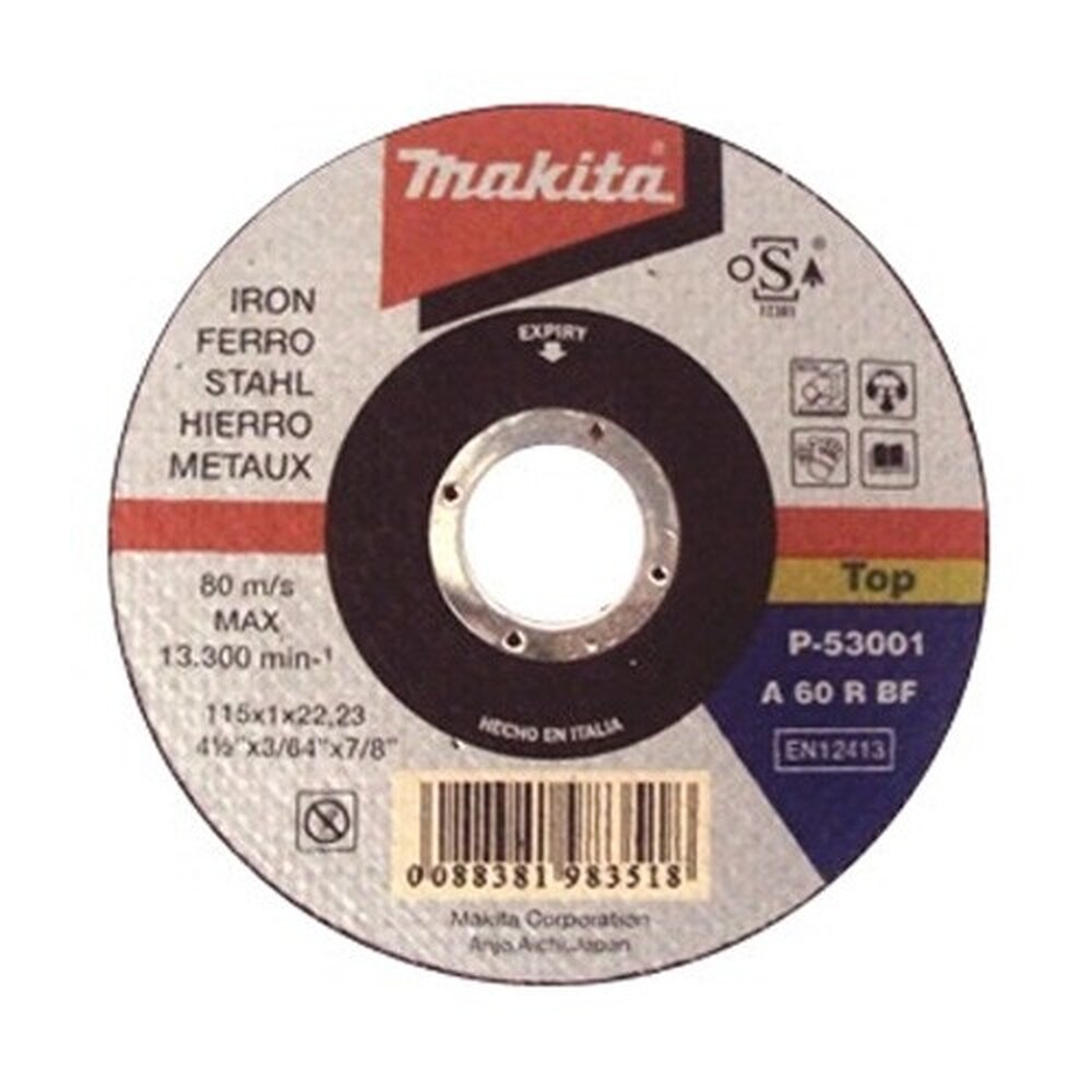 P-53001 Tenký kotúč 115×1.0x22.23 1ks železo Makita P-53001 Tenký kotúč 115x1.0x22.23 1ks železo Makita – Obrázok 1
